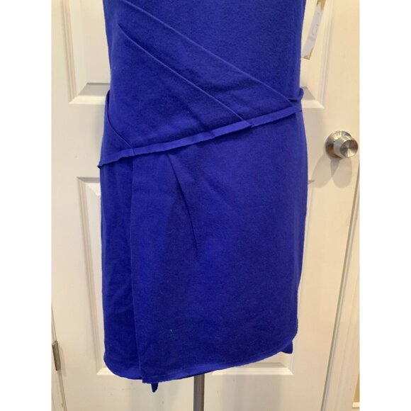 Maje Blue Wool Blend Sheath Dress W/ Exposed Seams, Size 2 (Medium) - Picture 3 of 8